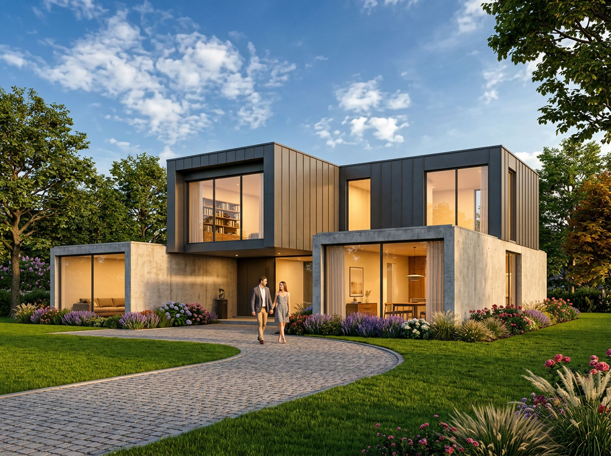After architectural enhancement — atmospheric exterior