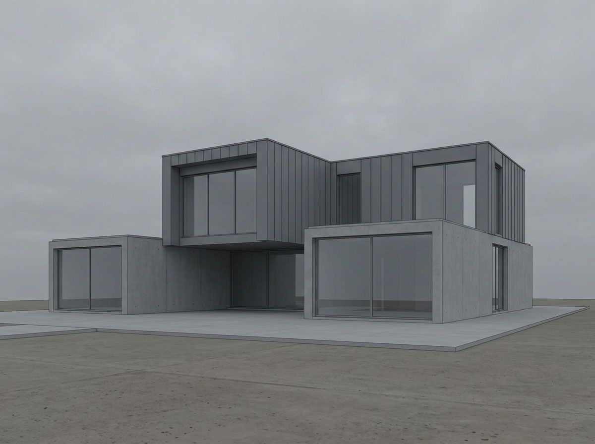 Before architectural enhancement — bare render