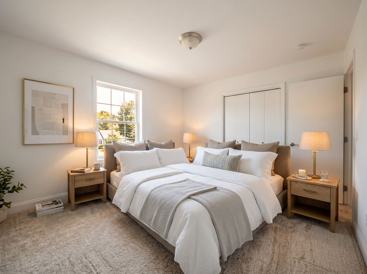 After interior visualization — bedroom concept